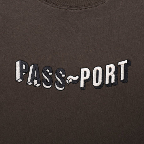 Pass~Port Sunken Logo Embroidery Tee (Bark)