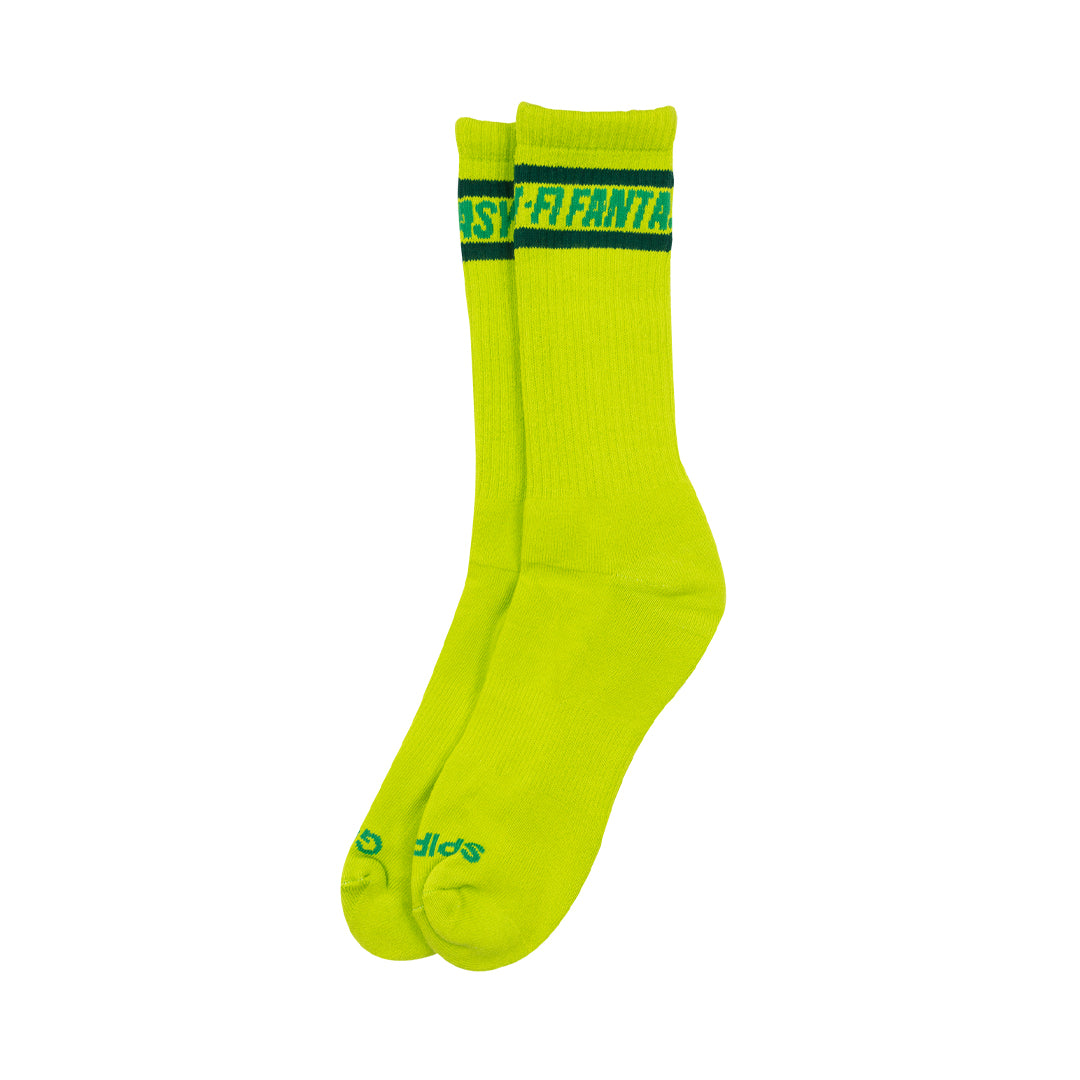 Sci-Fi Fantasy Spiritual Guidance Crew Sock (Lime)