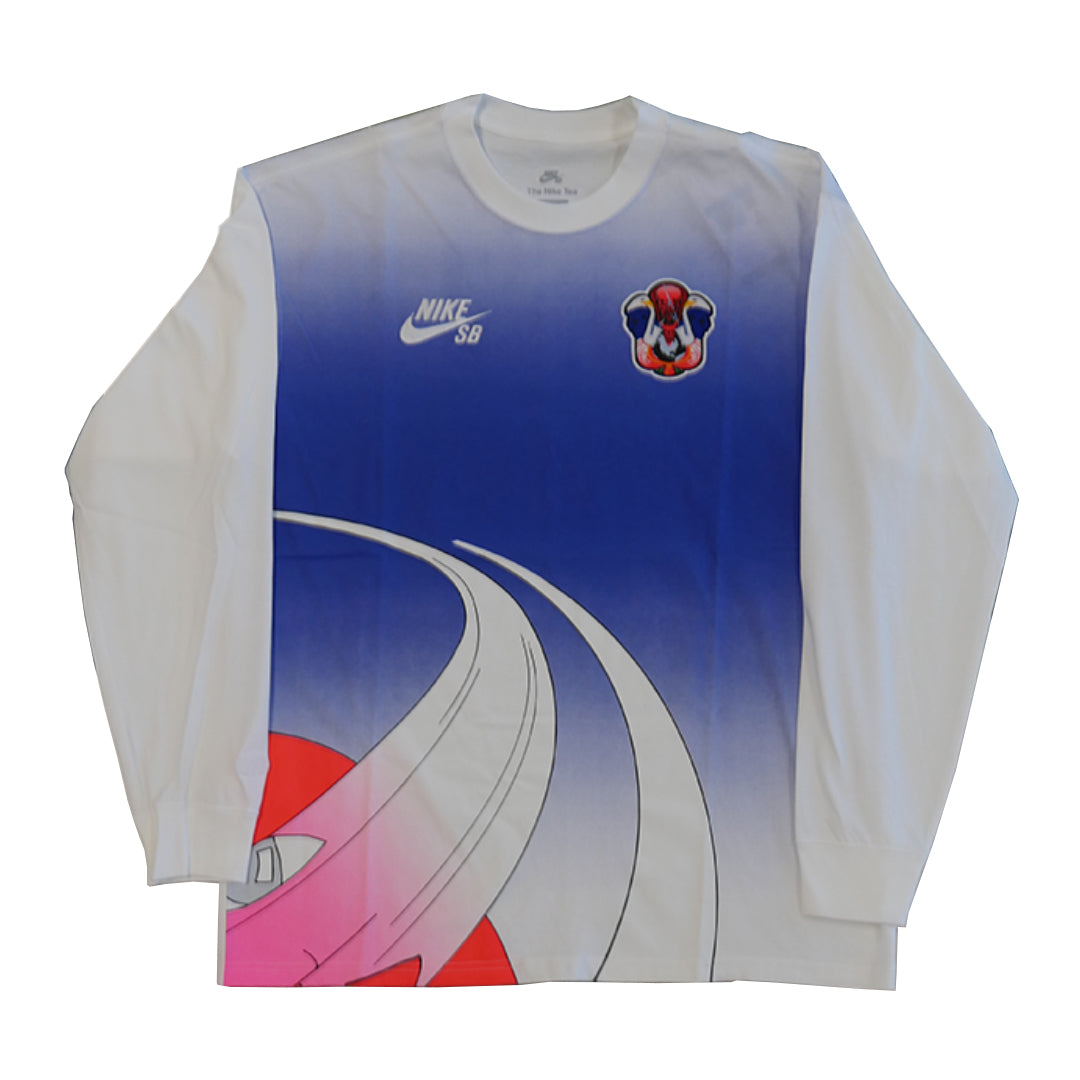 Nike SB Long Sleeve Skate T-Shirt (White/Blue)