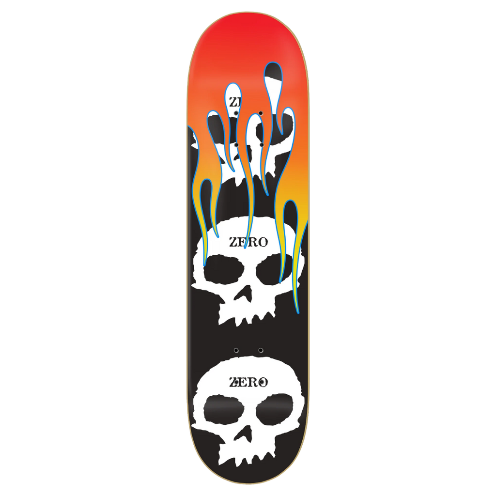 3 Skull Flames Deck - 8.25