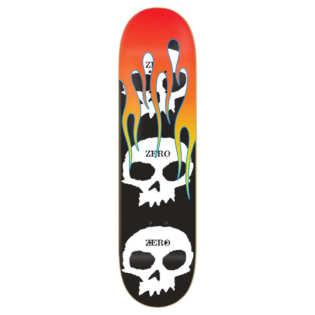 3 Skull Flames Deck - 8.25