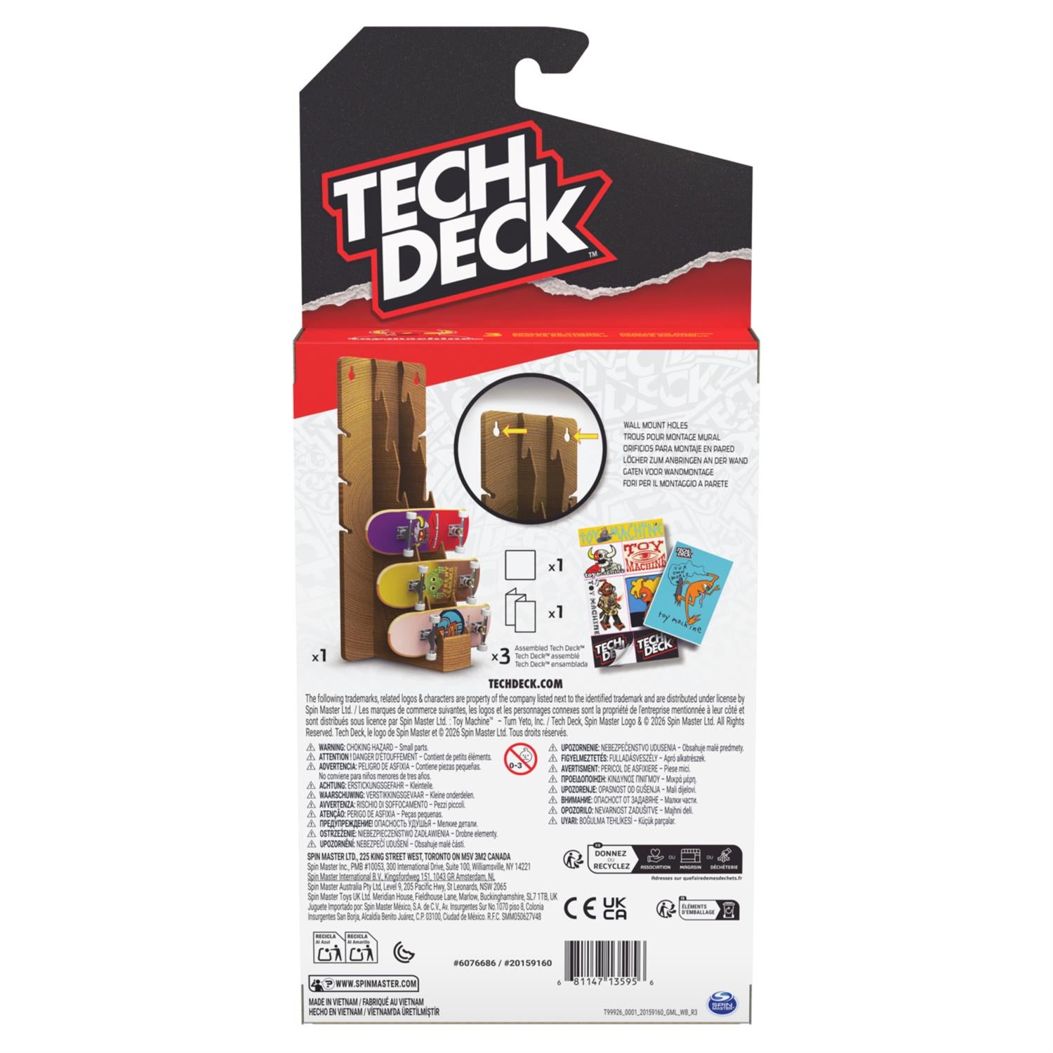 Tech Deck 3 Pack with Wall Mount Display