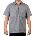 Ben Davis Stripe Half Zip Short Sleeve Shirt