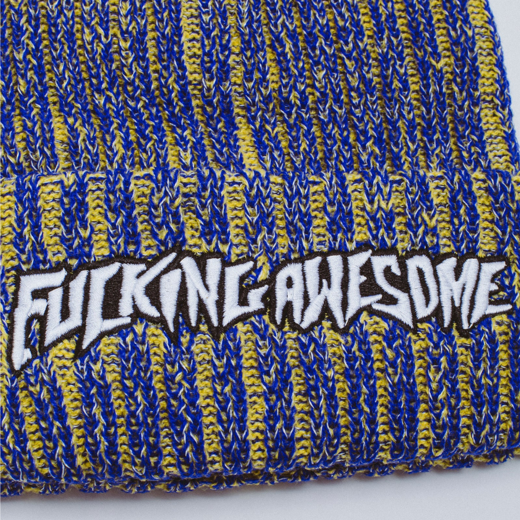 Reflective Stripe Beanie - Blue/Yellow