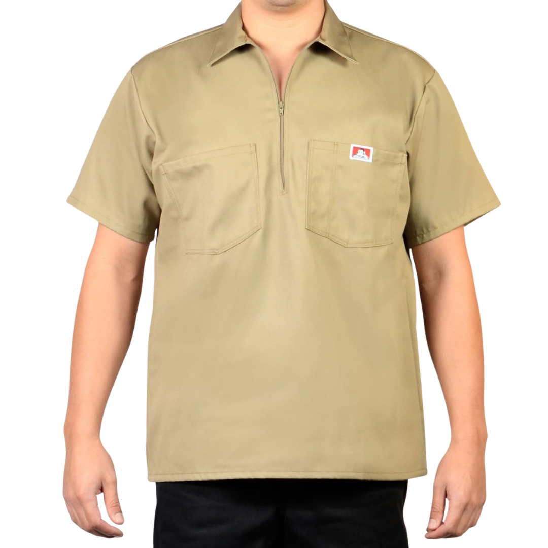 Solid S/S Half Zip Shirt