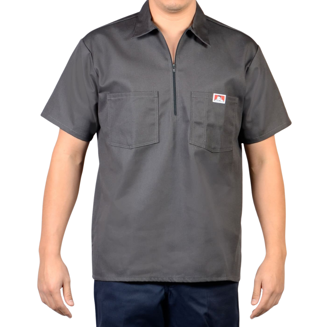 Solid S/S Half Zip Shirt