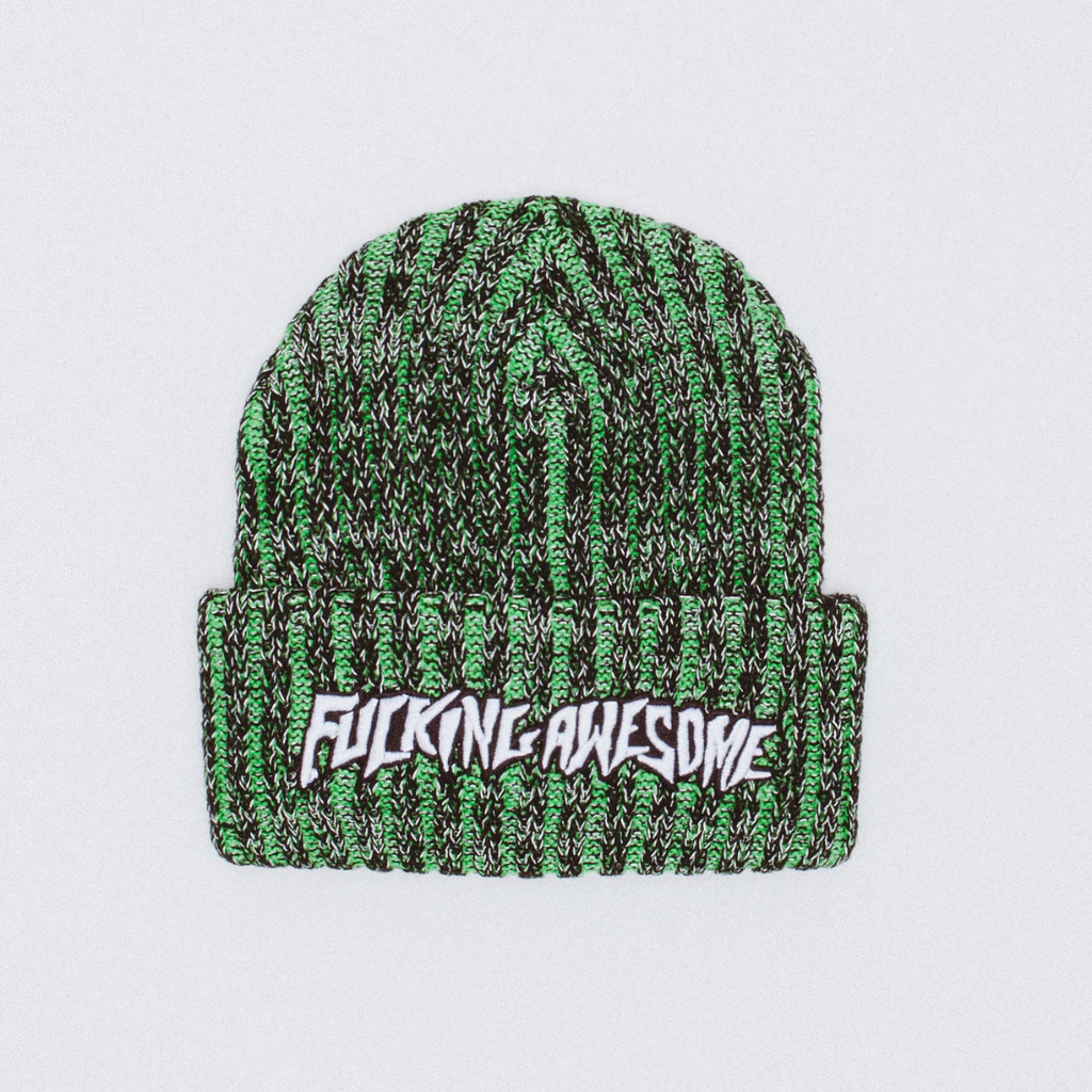 Reflective Stripe Beanie - Green/Black