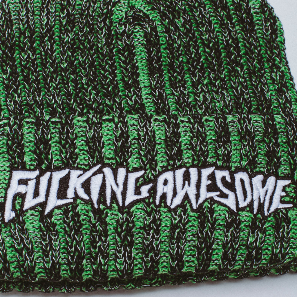 Reflective Stripe Beanie - Green/Black
