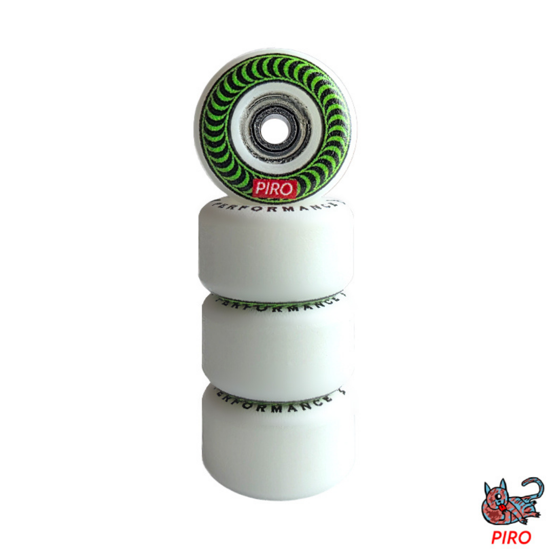 Piro Spiral Performance Fingerboard Wheels - Green Swirl