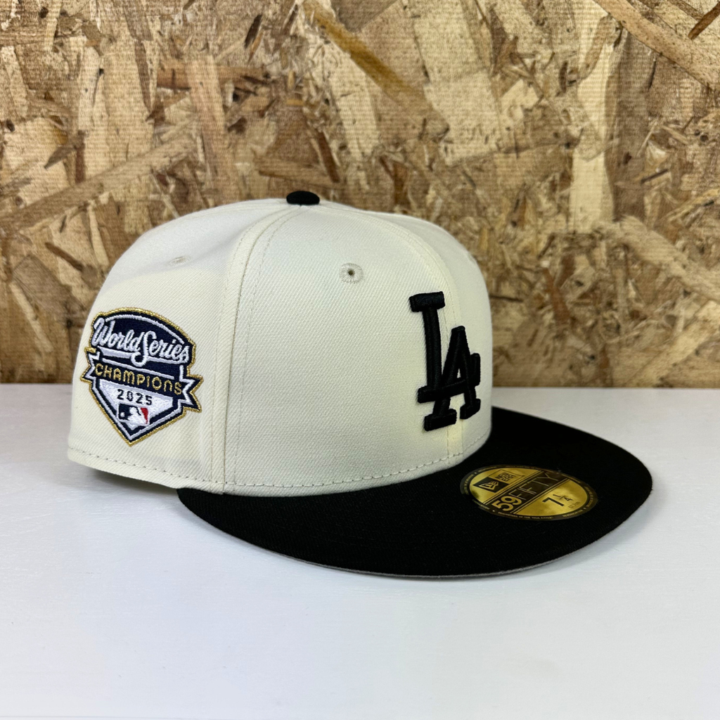 New Era 5950 Fitted Dodgers WS25 Hat - Chrm/Blk
