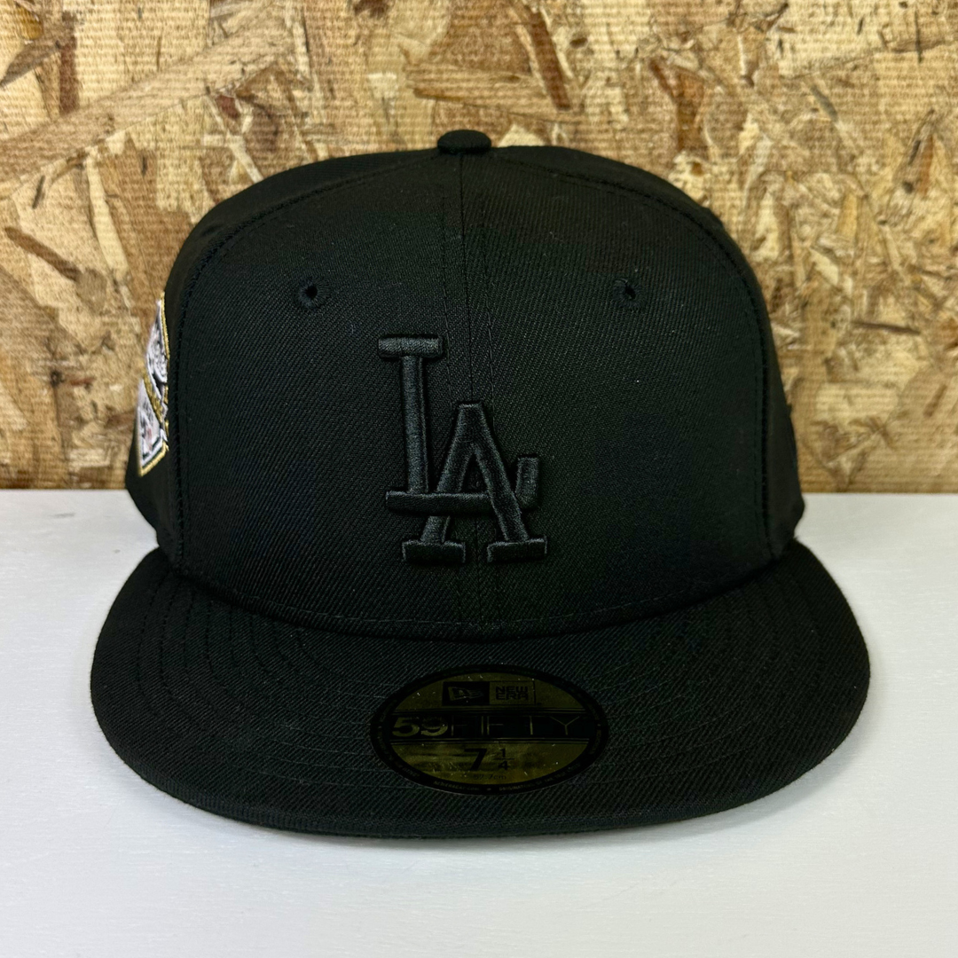 New Era 5950 Fitted Dodgers WS25 Hat - Blk/Blk