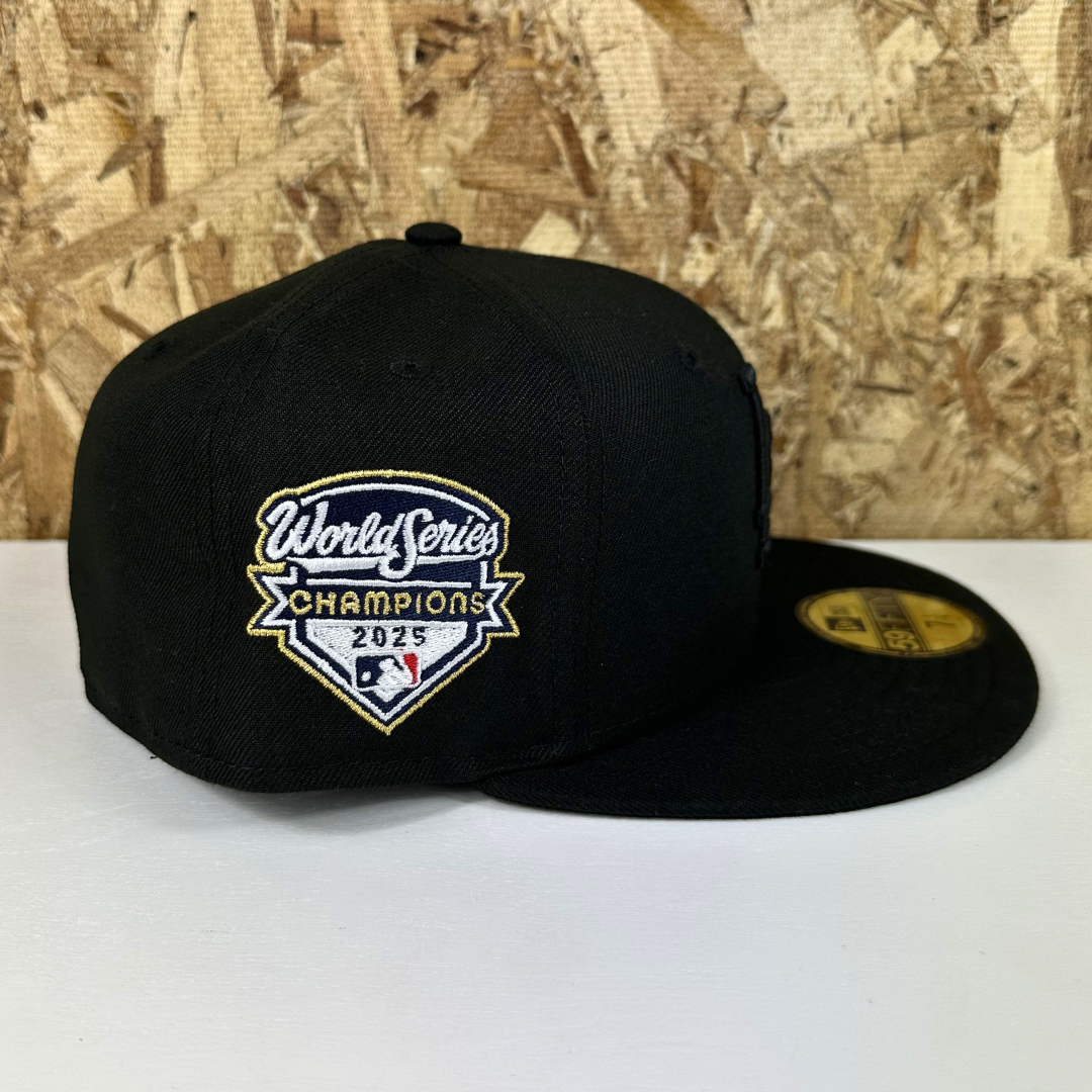 New Era 5950 Fitted Dodgers WS25 Hat - Blk/Blk