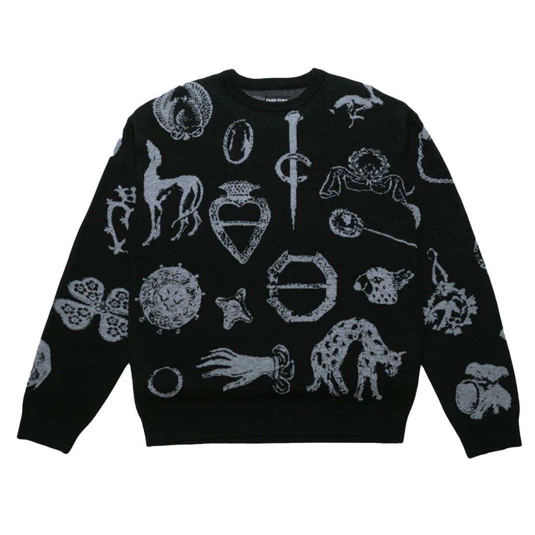 Pass~Port Trinkets Knit Sweater (Black) | Pharmacy Boardshop