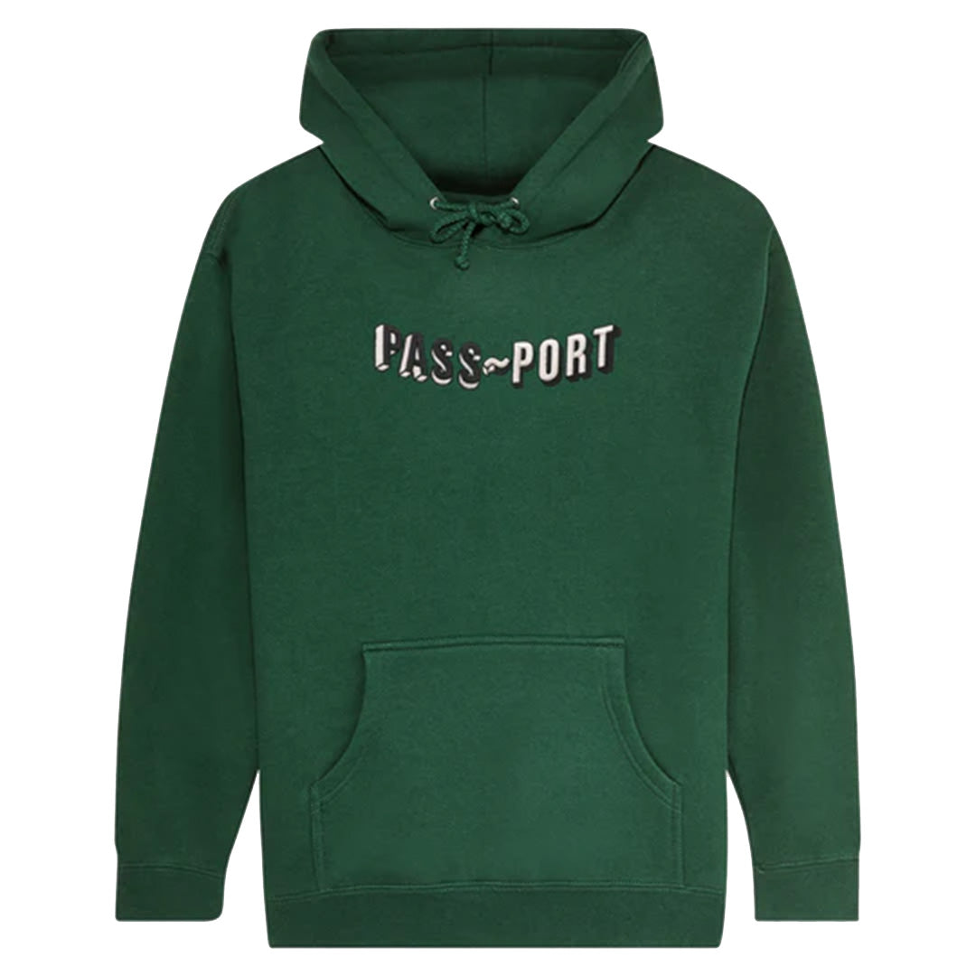 Pass~Port Sunken Logo Embroidery Hoodie (Forest Green) | Pharmacy 