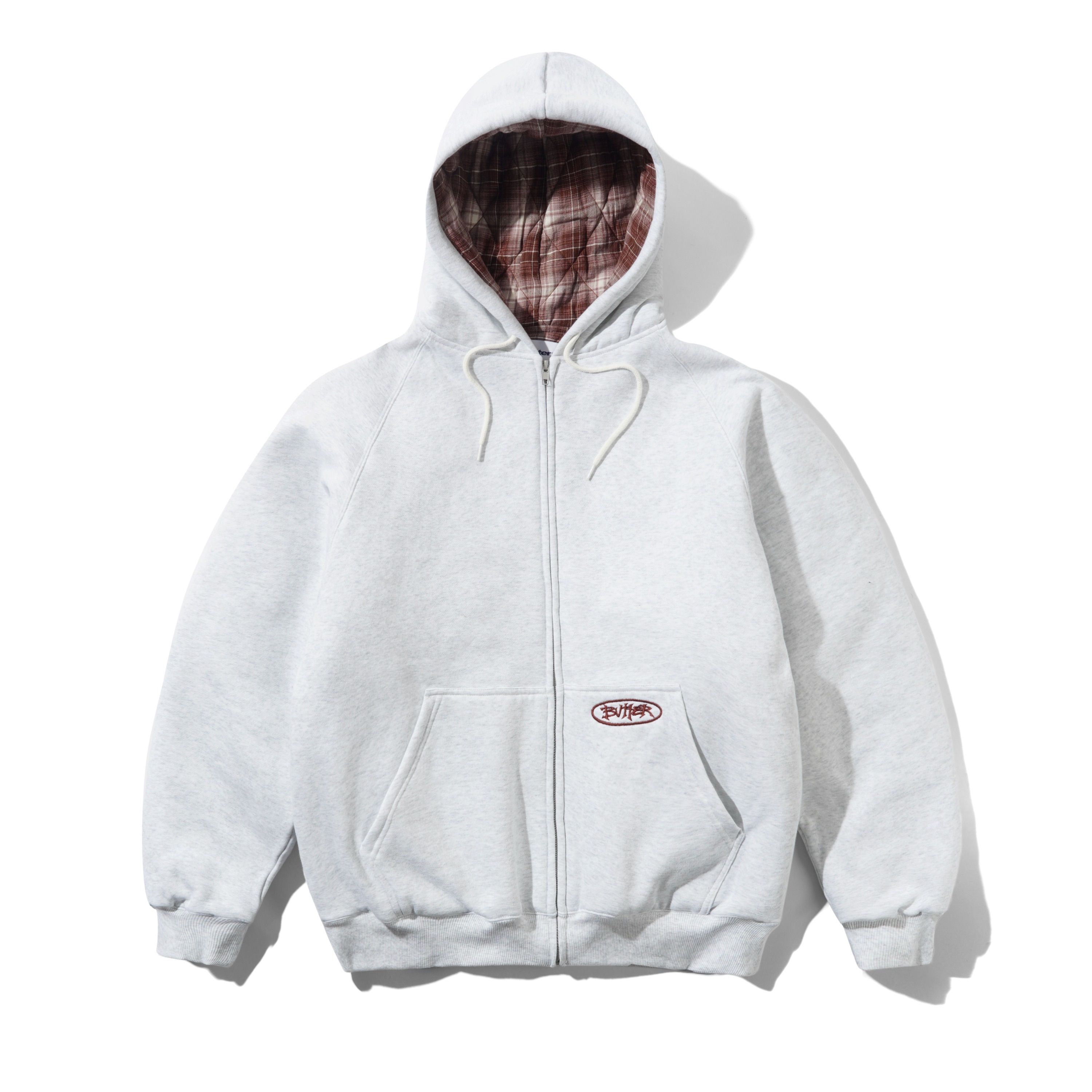 Plaid Lined Zip Thru Hood