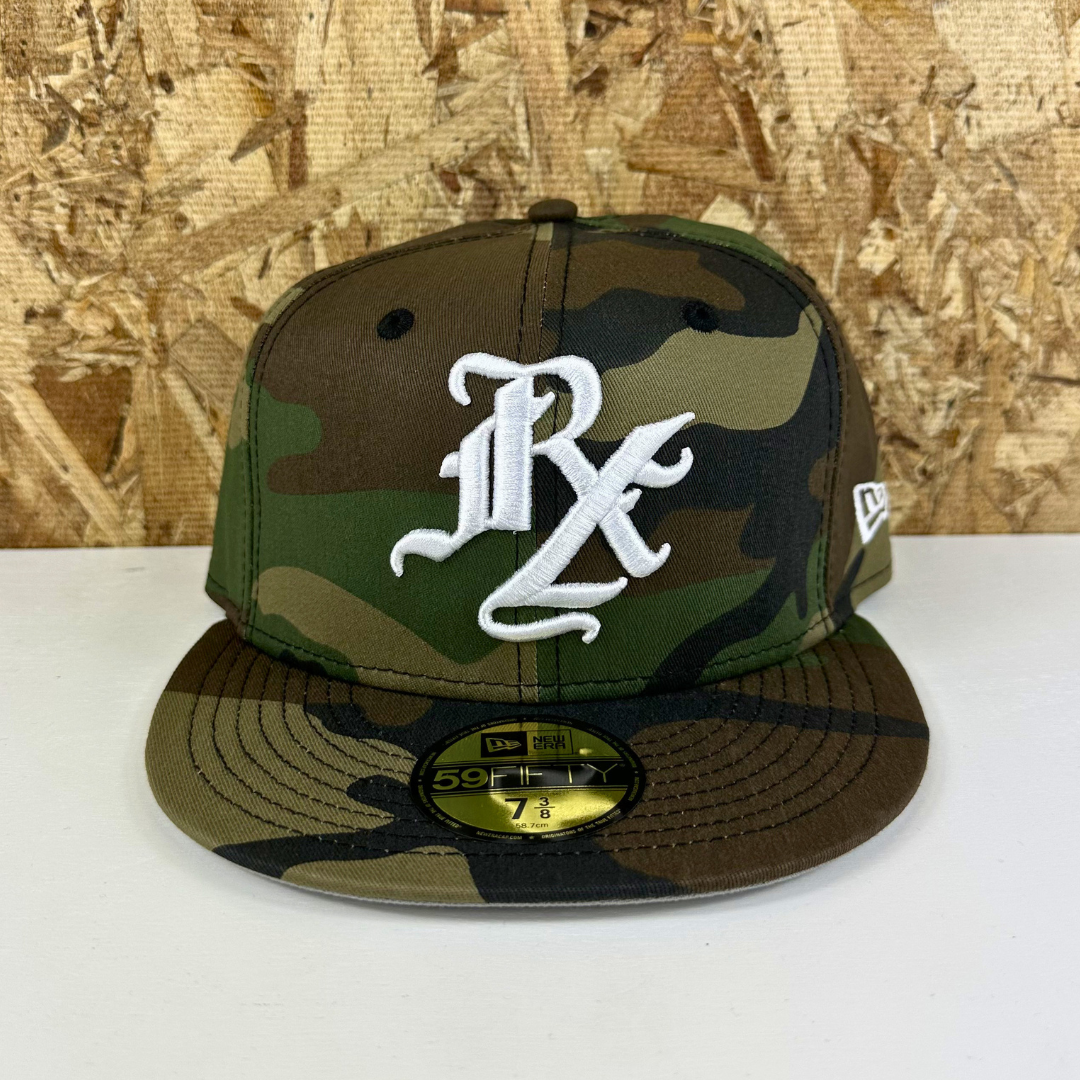 Old English RX New Era Fitted Hat - Woodland Camo