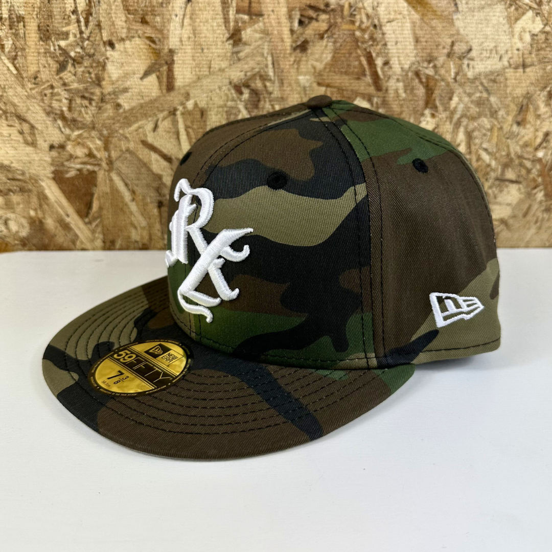 Old English RX New Era Fitted Hat - Woodland Camo