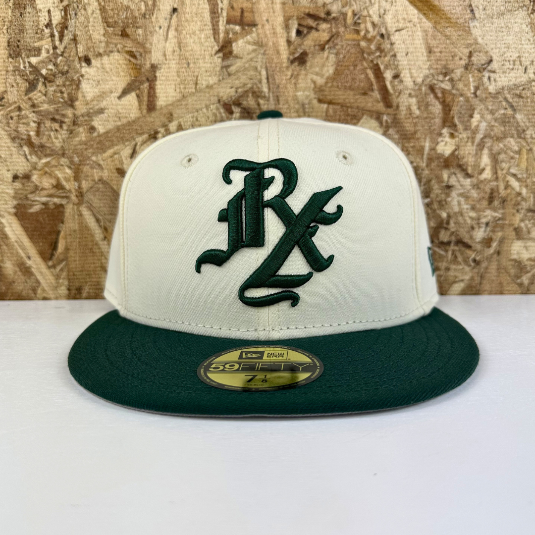 Old English RX New Era Fitted Hat - Chrome/Dark Green