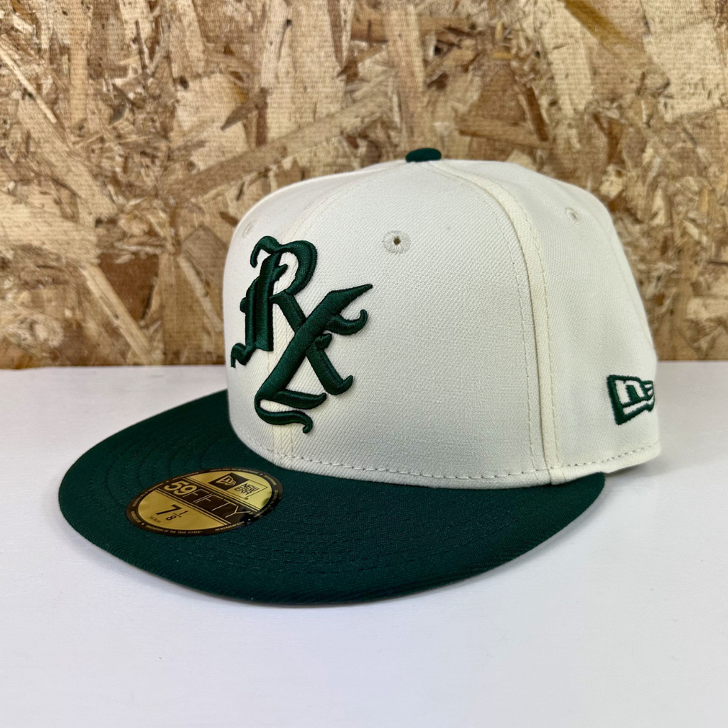 Old English RX New Era Fitted Hat - Chrome/Dark Green