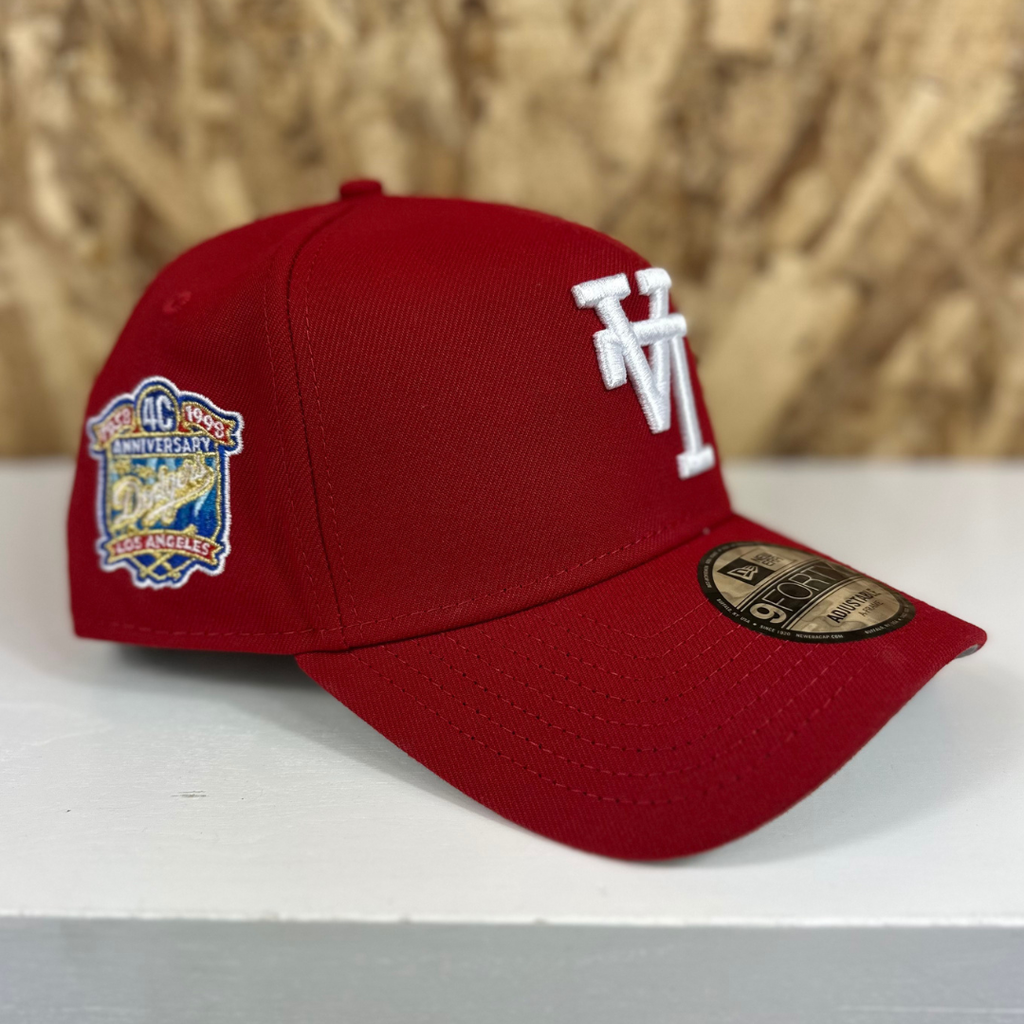 New Era A Frame 9Forty Upside Down Dodgers 40th Anniversary Red