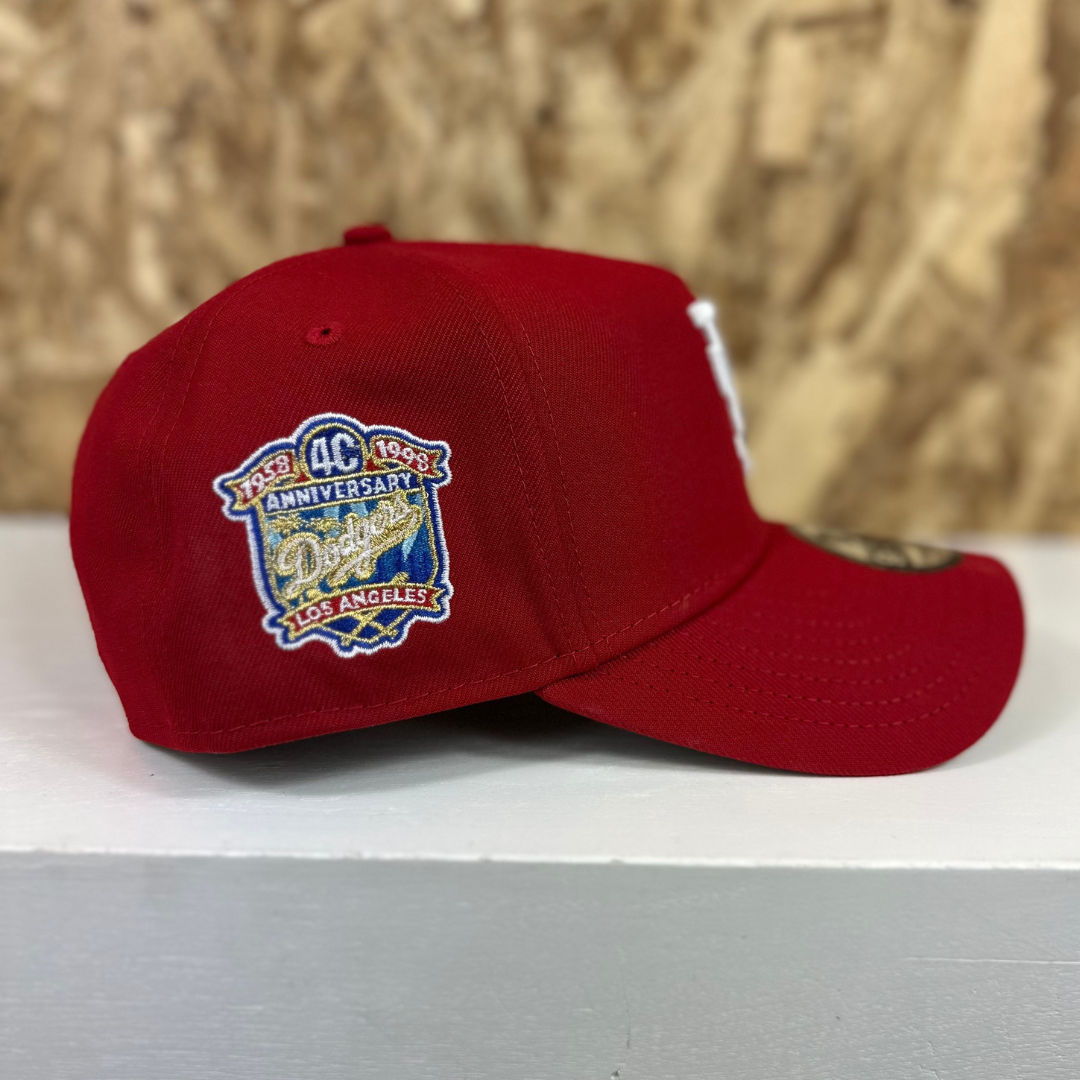 New Era A Frame 9Forty Upside Down Dodgers 40th Anniversary Red