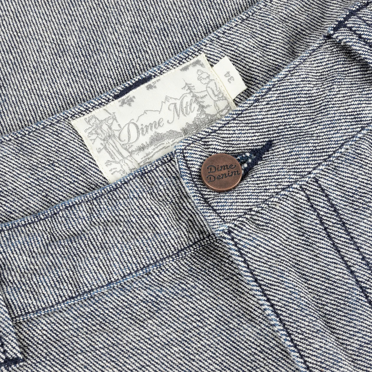 Pleated Denim Shorts