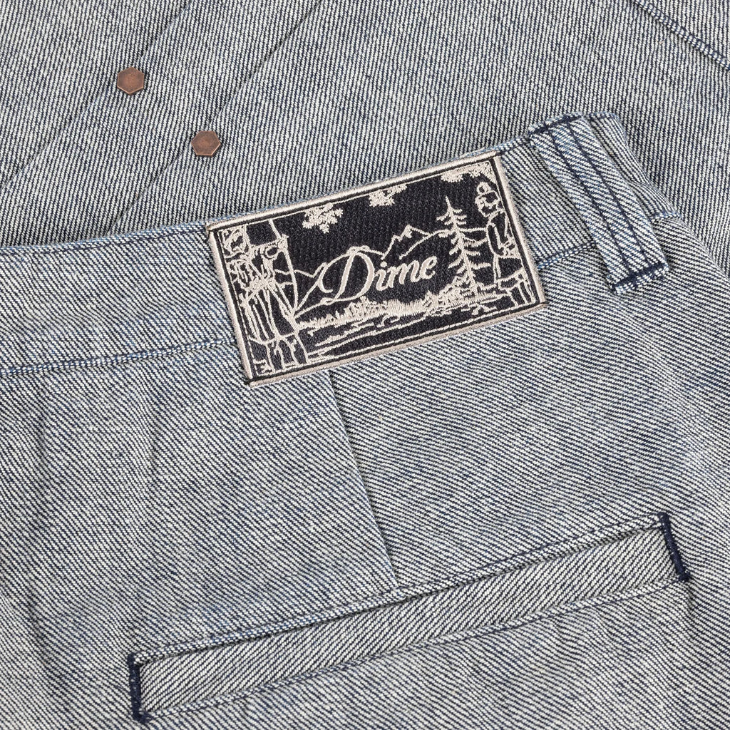 Pleated Denim Shorts