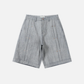 Pleated Denim Shorts
