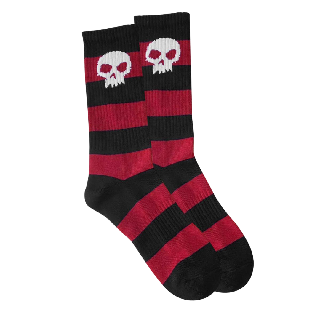 Zero Red Stripe Skull Sock