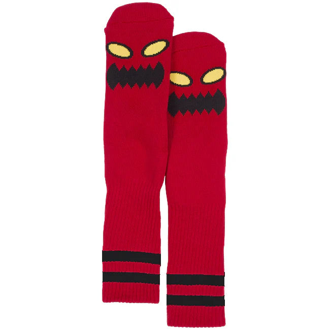 Monster Face Socks - Red