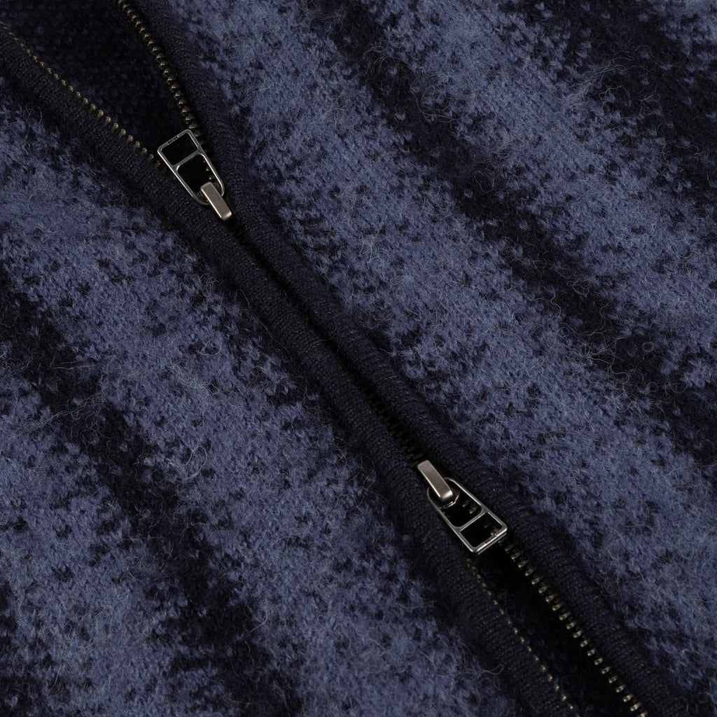 Mohair Striped Zip Hoodie