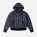 Mohair Striped Zip Hoodie