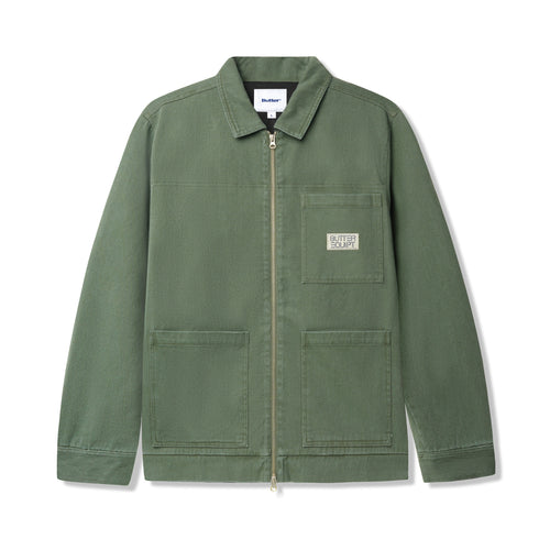 Butter Washed Zip Up Jacket (Pine)