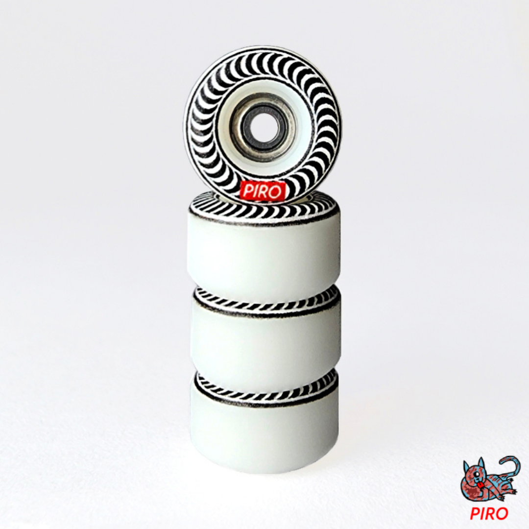 Piro Spiral Performance Fingerboard Wheels - White Swirl