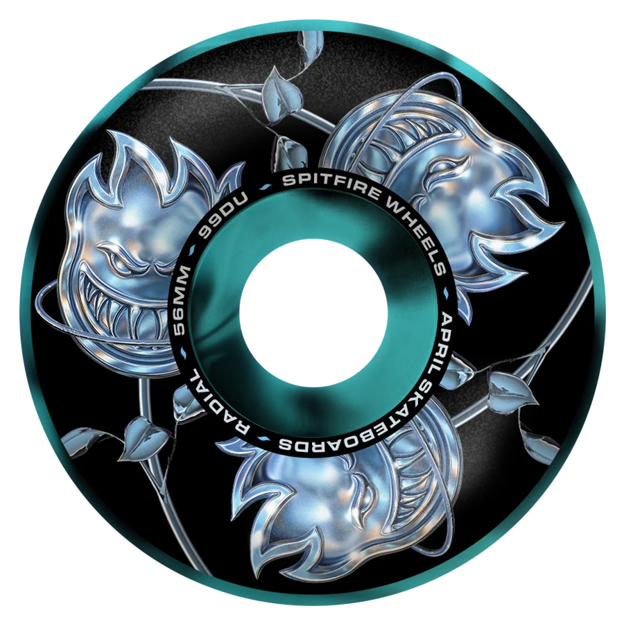 April Big Head Rose Formula Four Radials Wheel - Blue/Black - 99a - 56mm