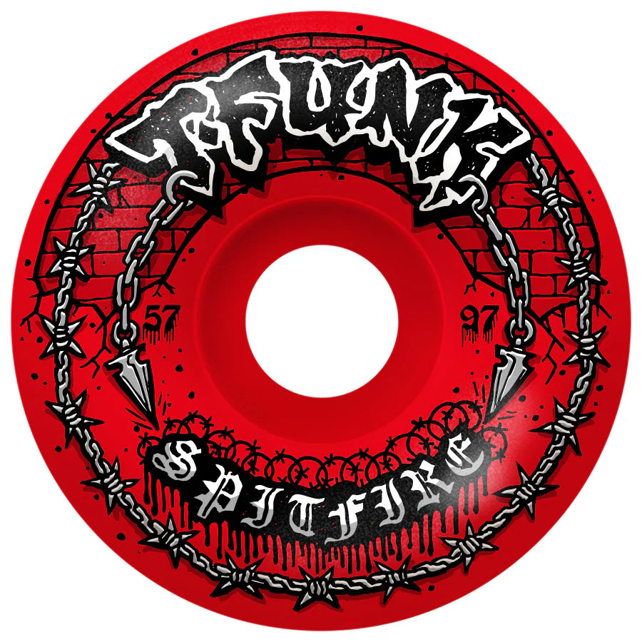 Formula Four T Funk Red Radial Full Wheel - 57mm