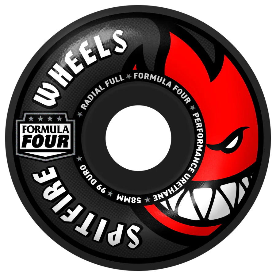 Formula Four Black Radial Full Wheel - 58mm